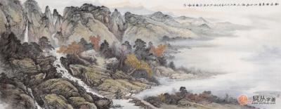 沙發(fā)背景墻裝飾用余靜山水畫 提品位調(diào)氣場！