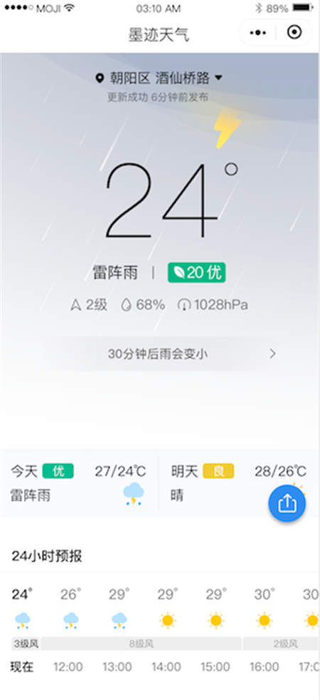 精準又有趣，墨跡天氣小程序——你的“天氣向?qū)Ш蜕钪改稀?/></p><p align=