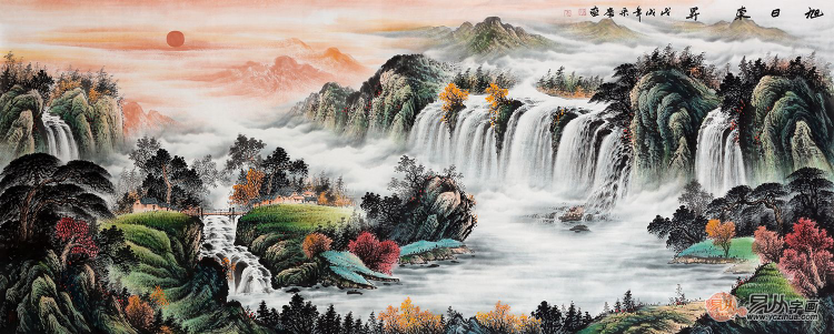 辦公室掛風(fēng)水畫裝飾，宋唐手繪國畫美麗雅致風(fēng)水順暢！
