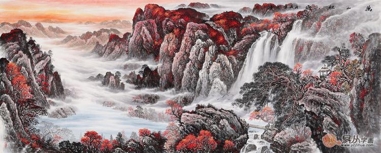 辦公室掛風(fēng)水畫裝飾，宋唐手繪國畫美麗雅致風(fēng)水順暢！