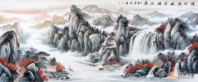 辦公室掛風(fēng)水畫裝飾，宋唐手繪國畫美麗雅致風(fēng)水順暢！