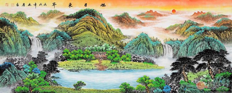 辦公室掛風(fēng)水畫裝飾，宋唐手繪國畫美麗雅致風(fēng)水順暢！