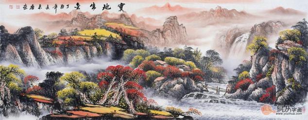 辦公室掛風(fēng)水畫裝飾，宋唐手繪國畫美麗雅致風(fēng)水順暢！