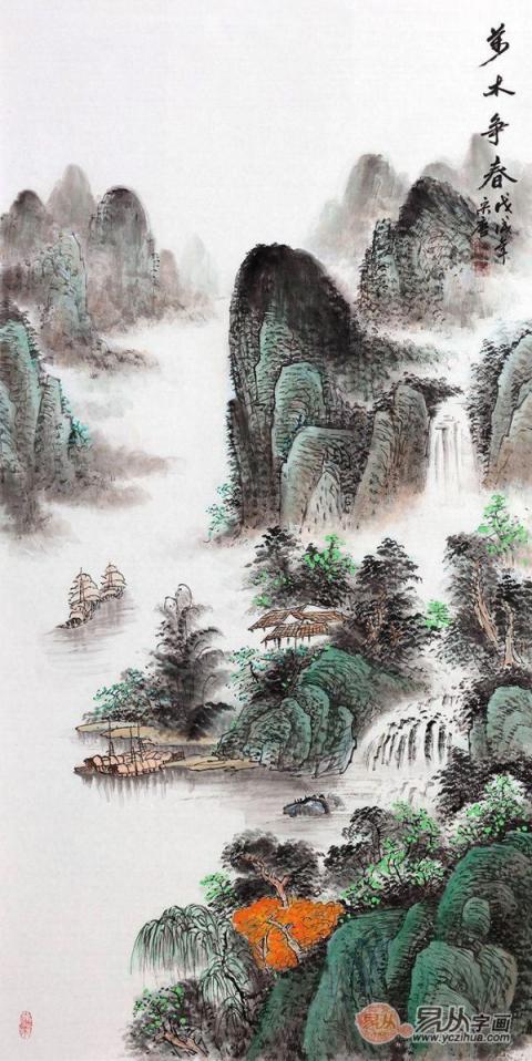 進(jìn)門玄關(guān)掛什么大吉？易從網(wǎng)名人字畫打造美景財(cái)運(yùn)旺！