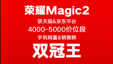 榮耀Magic2占位雙十一雙冠王！助力榮耀手機贏大滿貫