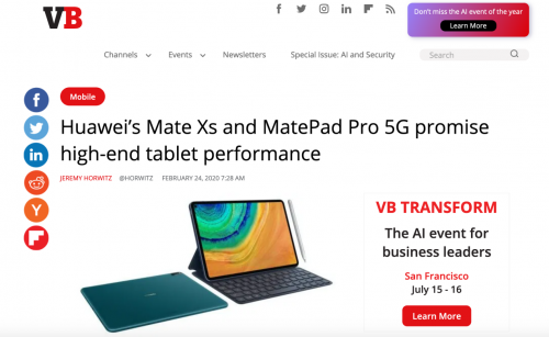 超越iPad Pro的5G 領(lǐng)導(dǎo)力，權(quán)威外媒2020年度獎項頒給華為MatePad Pro 5G