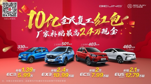 續(xù)航501km只要10.99萬(wàn)，抄底BEIJING-EX3就趁現(xiàn)在！