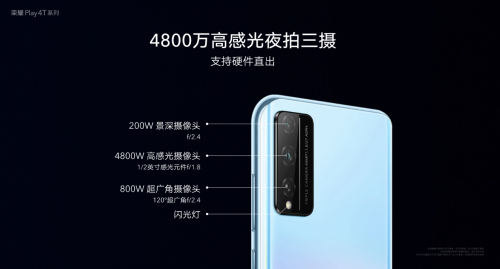 麒麟810+4800萬三攝+屏幕指紋，榮耀Play4T系列正式亮相