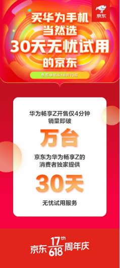 京東618華為勢頭猛！ 華為手機(jī)1小時(shí)成交額同比增長180%