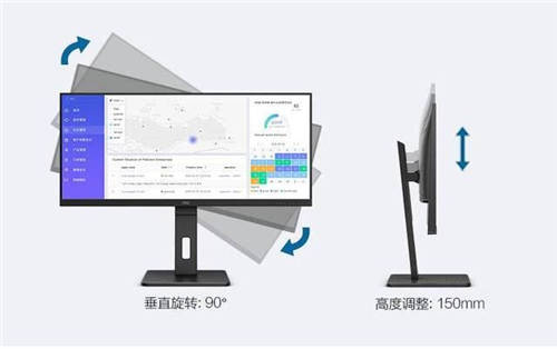 AOC P2系列21:9寬屏Q34P2商用顯示器，一屏盡覽開闊視野