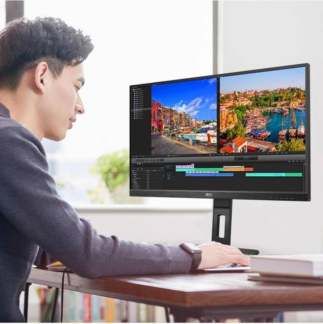搭載USB C接口，AOC P2系列打造極速傳輸體驗(yàn)!