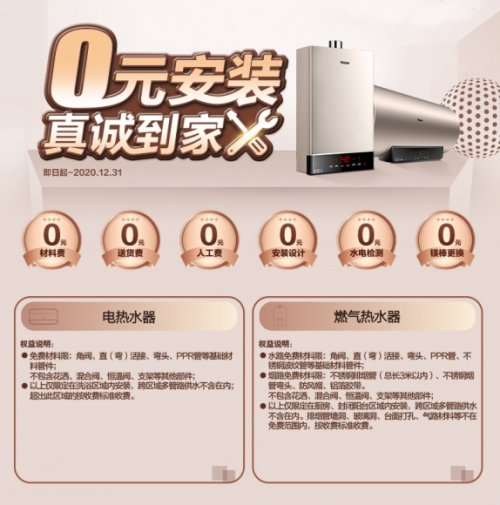 熱水器安裝收費(fèi)名目多？海爾推出0元安裝全免升級(jí)，省心到家
