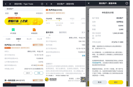先聲藥業(yè)沖刺港交所今起招股，老虎證券打新通道已開啟