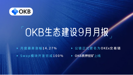 OKB 9月生態(tài)月報(bào)發(fā)布，單日最高漲幅14.27%，OKEx交易鏈登陸在即