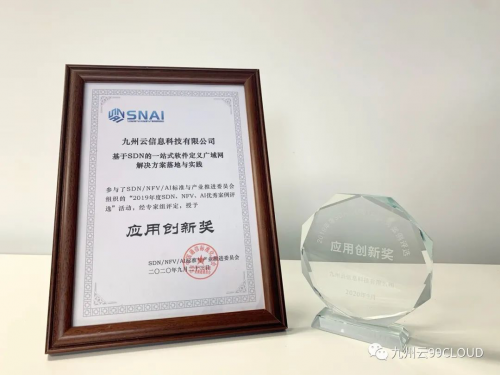 2019年度中國(guó)SDN/NFV/AI優(yōu)秀案例獎(jiǎng)公布，九州云榮獲應(yīng)用創(chuàng)新獎(jiǎng)