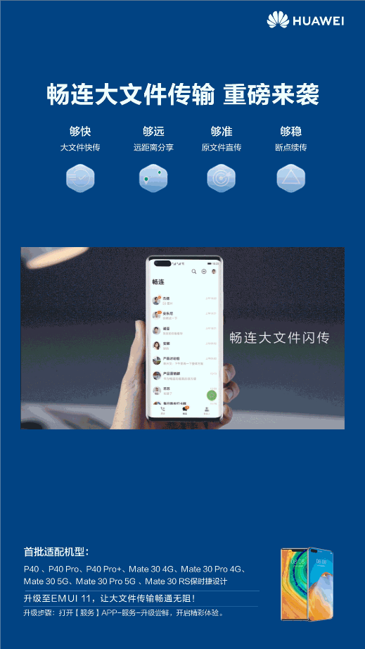 這8款手機喜提EMUI11 OTA更新，暢連大文件閃傳功能亮眼