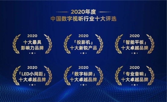 見證實(shí)力，希沃云班牌榮獲2020年度十大卓越品牌數(shù)字標(biāo)牌!