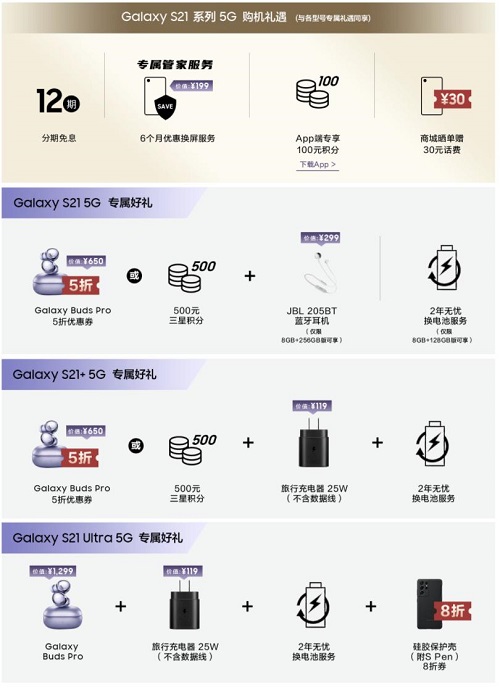 買就送原裝充電頭 三星Galaxy S21 5G系列預售沒套路