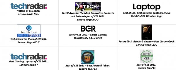 CES 2021橫掃38項全球頂級媒體大獎！聯(lián)想ThinkPad與ThinkBook 扛起PC行業(yè)實力大旗