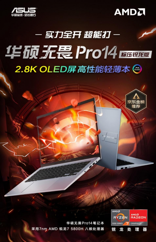 銳龍5000+90Hz OLED 無(wú)畏Pro14成OLED筆電標(biāo)桿