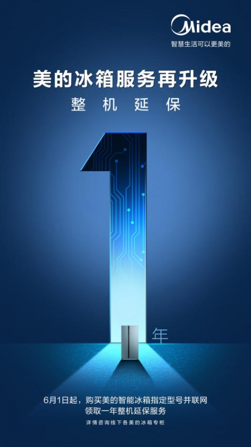 延保1年！美的冰箱率先推出延保政策，讓消費(fèi)者用得安心！
