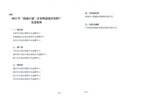 南通市大數(shù)據(jù)管理局等單位為平安智慧城市頒發(fā)優(yōu)秀技術(shù)支撐獎