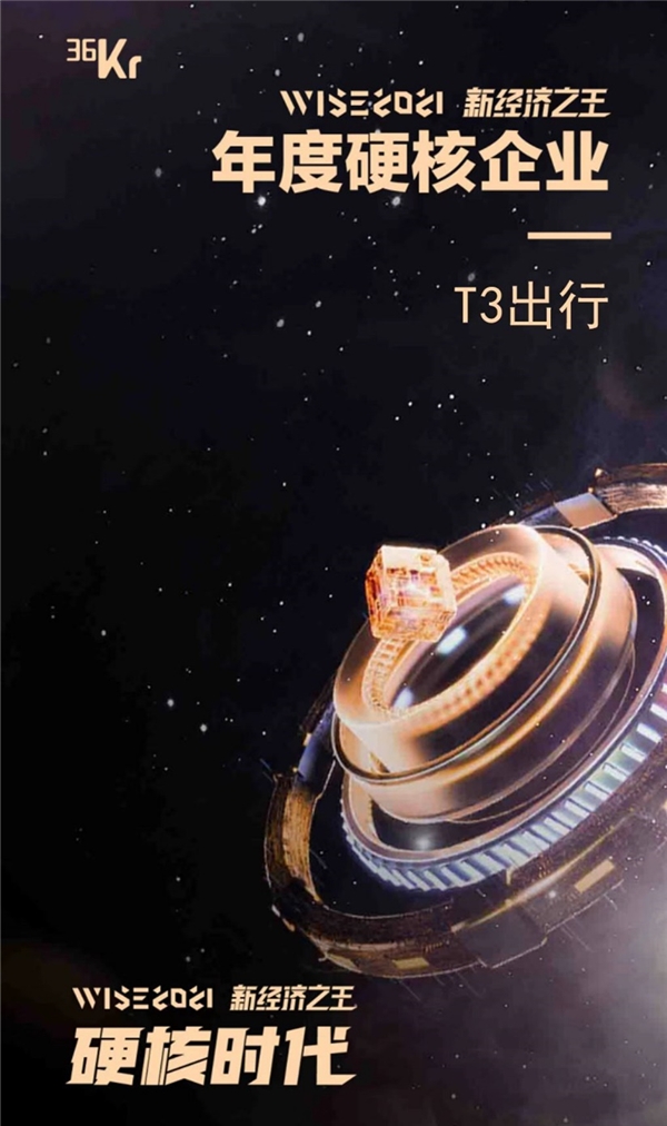 榮膺36氪WISE 2021新經(jīng)濟之王“年度硬核企業(yè)” T3出行做對了什么？