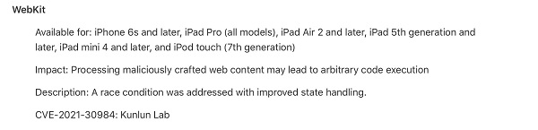 蘋果發(fā)布iOS 15.2，修復(fù)多個iPhone越獄漏洞引轟動
