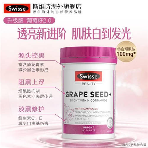 Swisse葡萄籽煙酰胺片配方創(chuàng)新升級，重塑透亮美肌