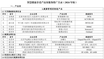 2024年版智慧健康養(yǎng)老推廣目錄公布：80個產(chǎn)品與31項服務(wù)入選
