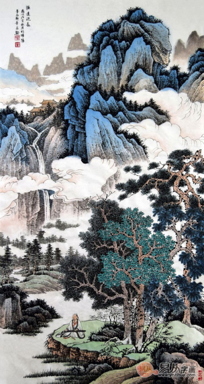 玄關裝飾掛什么畫？許吉爾手繪山水打造藝術家居！