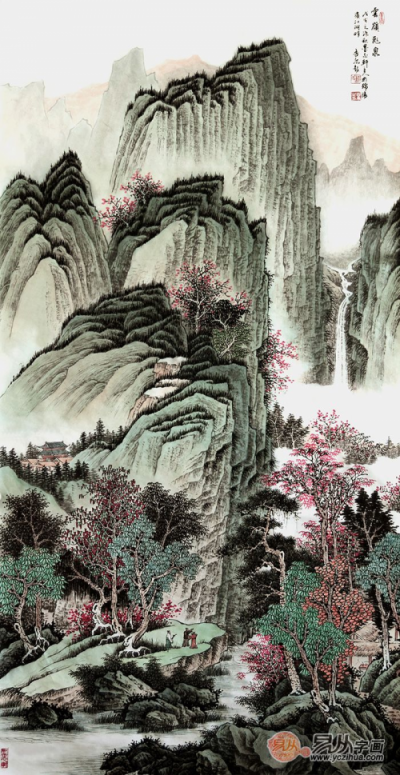 玄關裝飾掛什么畫？許吉爾手繪山水打造藝術家居！