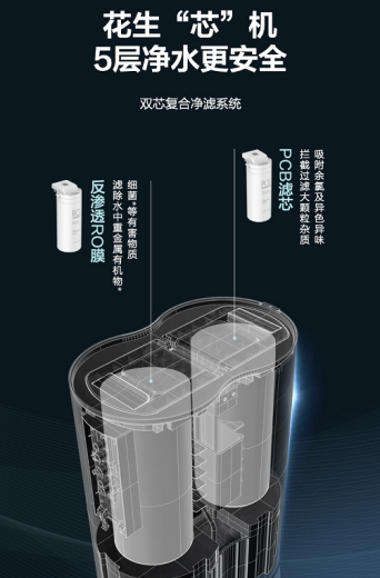全面“芯”升級(jí),美的花生600G凈水器讓你智享純凈好水！