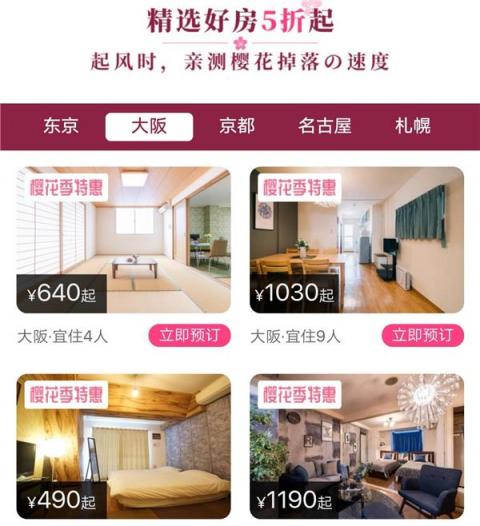 又到賞櫻季！芝麻信用攜手小豬?日本民宿5折起?還可以免押金！