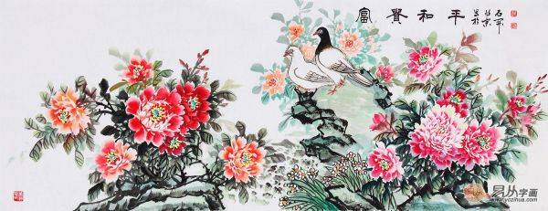 臥室掛畫之牡丹畫，寫意牡丹畫家石開作品欣賞