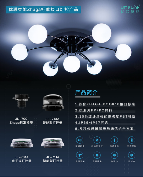 首批ZHAGA接口燈控器發(fā)布，優(yōu)聯(lián)智能推動(dòng)智能互聯(lián)標(biāo)準(zhǔn)化未來