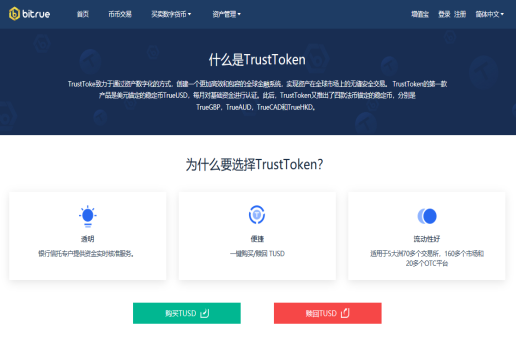 TrustToken與Bitrue合作 ，宣布開(kāi)通TUSD官網(wǎng)快速購(gòu)兌通道并即將上線THKD
