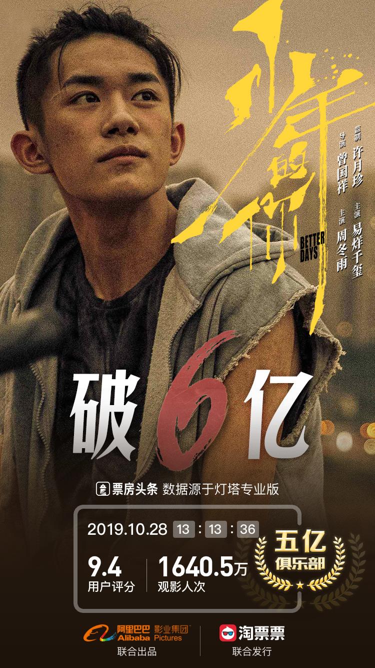 《少年的你》3天票房破6億！阿里影業(yè)“爆款方法論”日趨成熟
