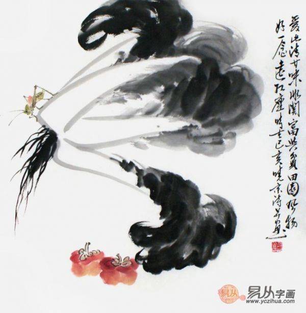 什么畫掛在玄關(guān)寓意好？掛鄭曉京白菜國畫 擁有好風(fēng)水的家