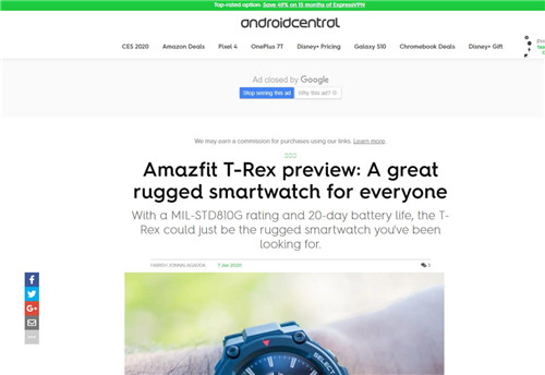 軍標認證+戶外風格，華米科技 Amazfit T-Rex 手表媒體口碑持續(xù)走高