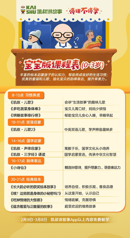 停課不停學(xué)，“凱叔講故事” 發(fā)起知識(shí)戰(zhàn)“疫”課程及故事免費(fèi)