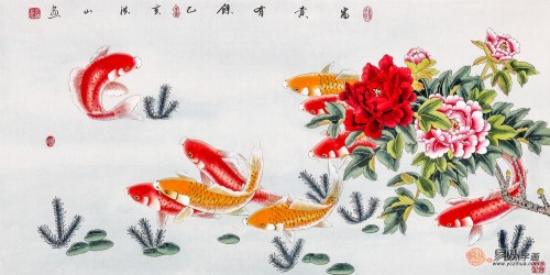 客廳白墻掛什么裝飾畫好，這幾幅花鳥國畫作品最合適了