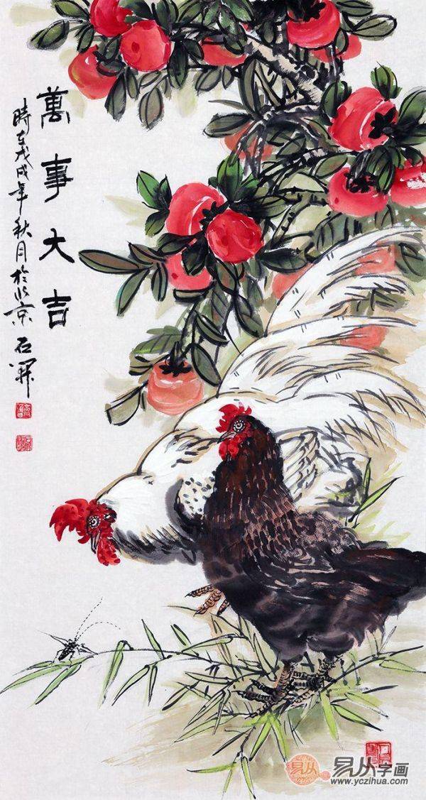 進(jìn)門口玄關(guān)掛什么畫，吉祥富貴花鳥畫就選這些