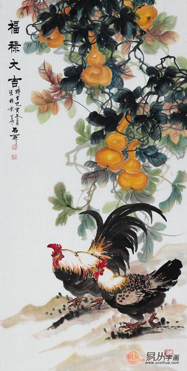進(jìn)門口玄關(guān)掛什么畫，吉祥富貴花鳥畫就選這些