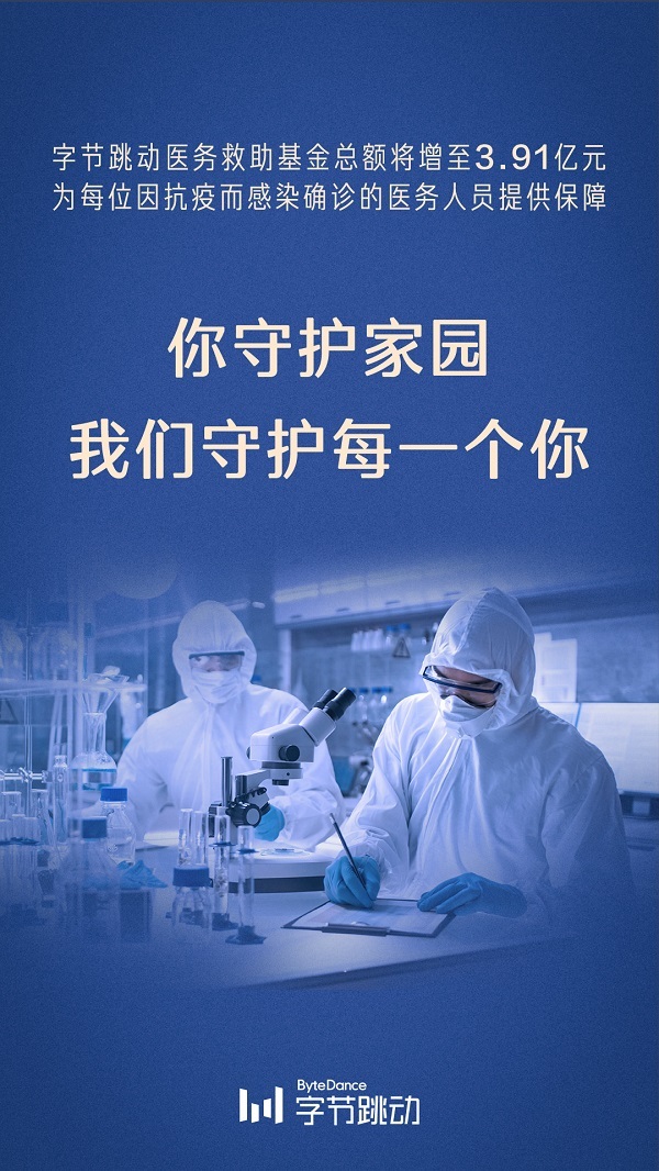 張一鳴向字節(jié)跳動醫(yī)務(wù)救助基金捐贈1億元