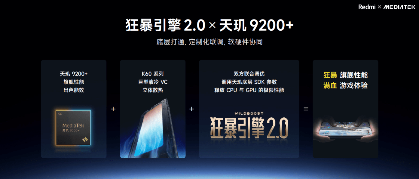 狂暴引擎2.0打通天璣9200+，紅米K60至尊版性能和游戲體驗穩(wěn)了