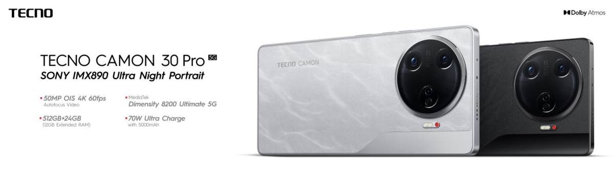 TECNO發(fā)布CAMON 30系列，AI加持專業(yè)影像和非凡設(shè)計(jì)，成就每一幀的耀眼主角