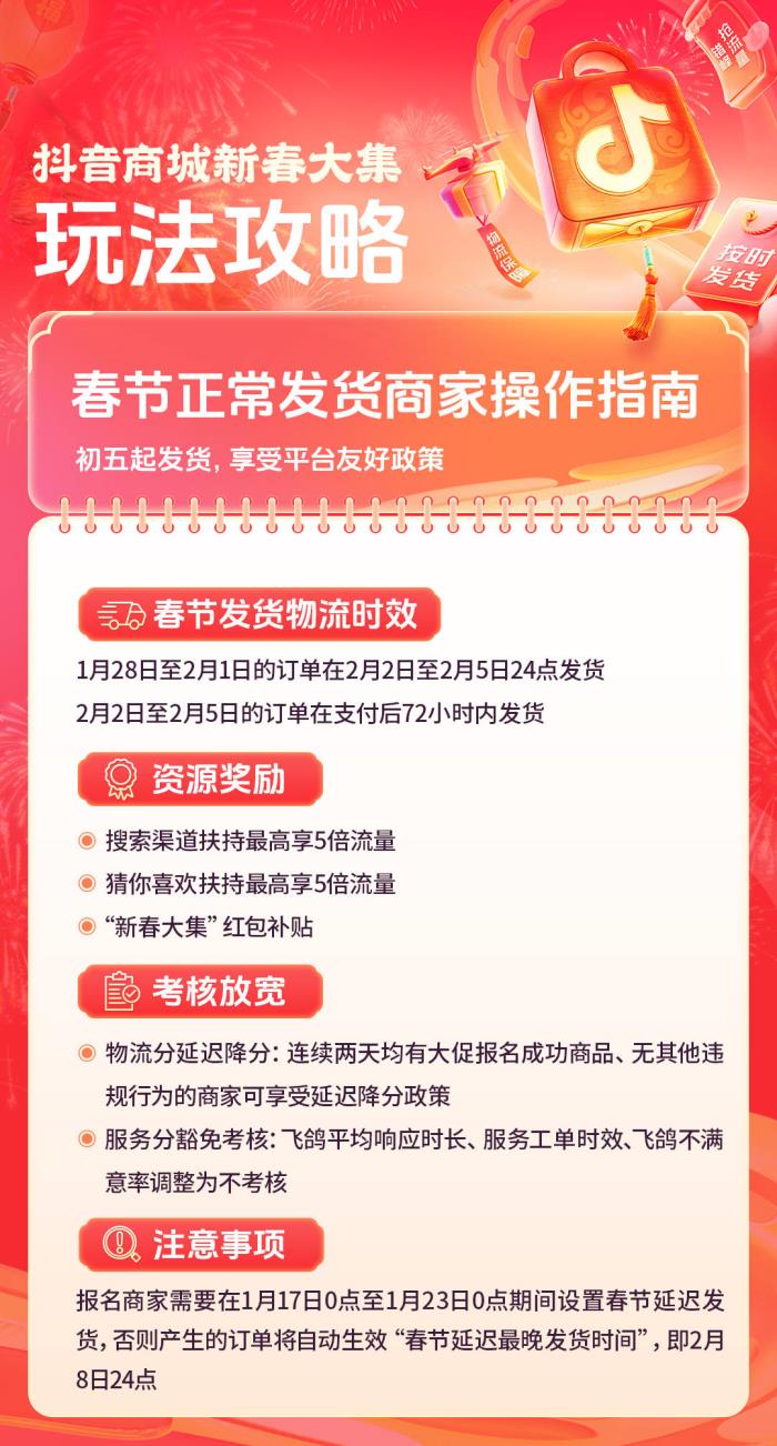 春節(jié)好貨正常發(fā)！「抖音商城新春大集」多元扶持全解析，物流保障成亮點(diǎn)
