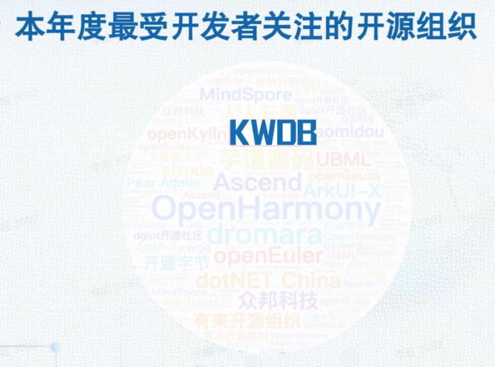 國內(nèi)唯一上榜！KWDB 數(shù)據(jù)庫入選“2024 全球新勢力項目 OpenRank Top10”