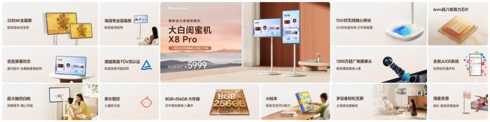 海信大白閨蜜機X8 Pro重磅發(fā)布：全球首款多形態(tài)長續(xù)航的32吋4K大平板